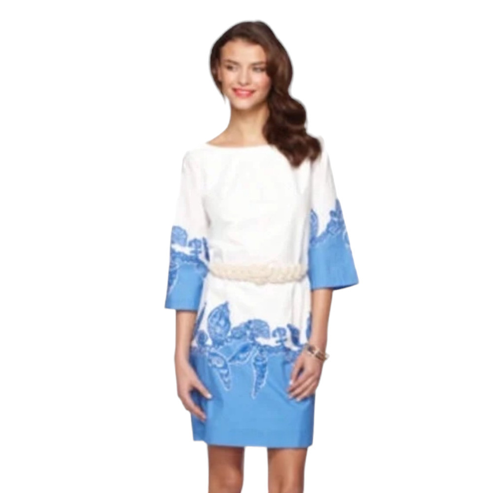 Lilly Pulitzer Shauna Tunic Dress - Classic White "Fallin in Love" Print 0 xs